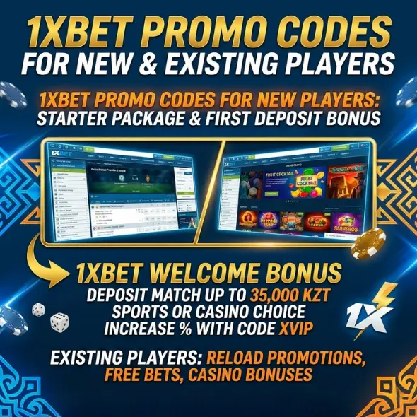 1xBet жаңы жана мурунку оюнчулар үчүн промокоддору