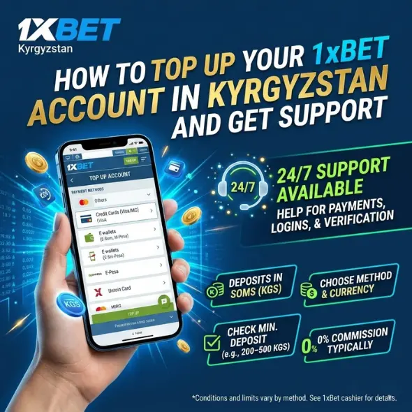 Как пополнить счет 1xBet в Кыргызстане и получить поддержку